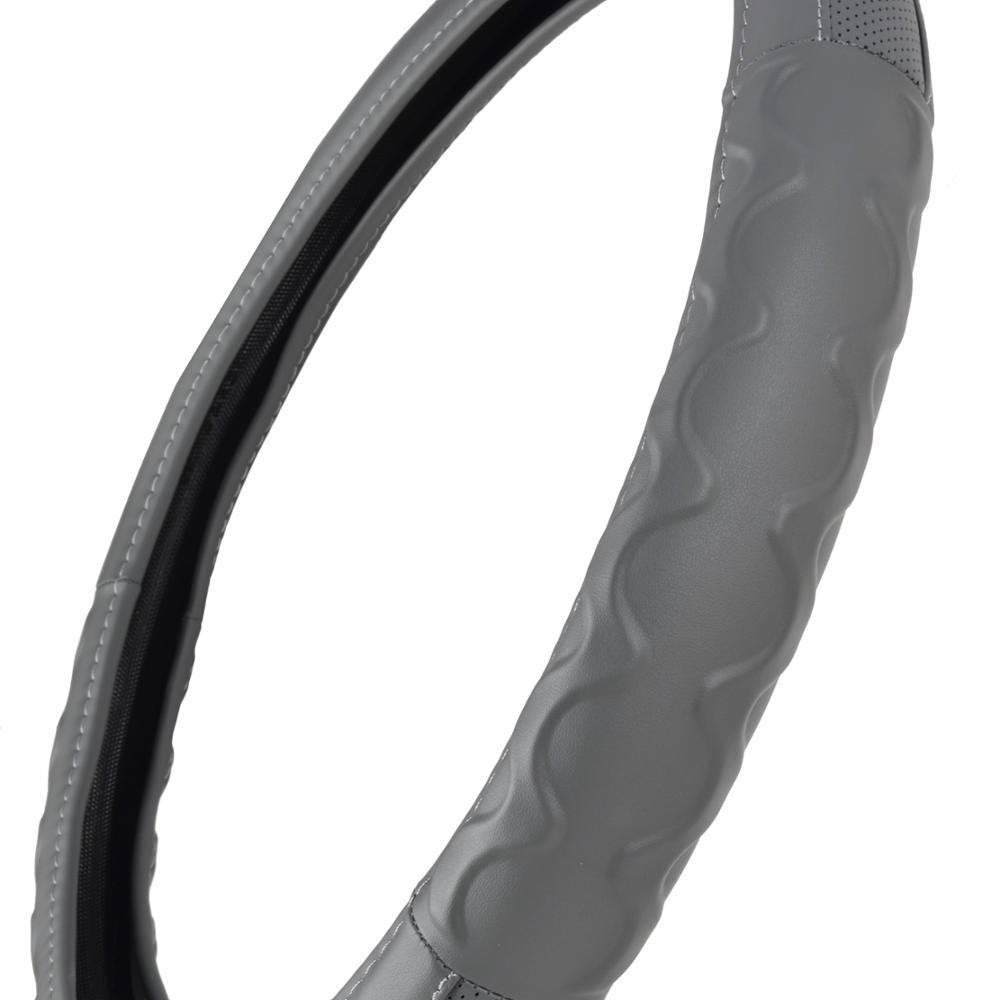 Bdk Motor Trend Ergonomic Leather Grip Steering Wheel Cover For Big Rigs Trucks And Semis 18'' Large Heavy Duty Non Slip Long Ha