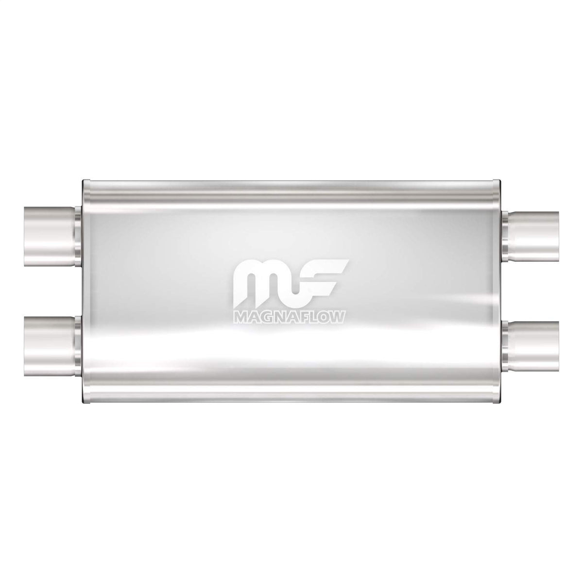 MagnaFlow Performance Exhaust Muffler 12568: 2.5''/2.5'' Inlet/Outlet, 5x11x22'' Oval, Stainless Steel, Satin Finish