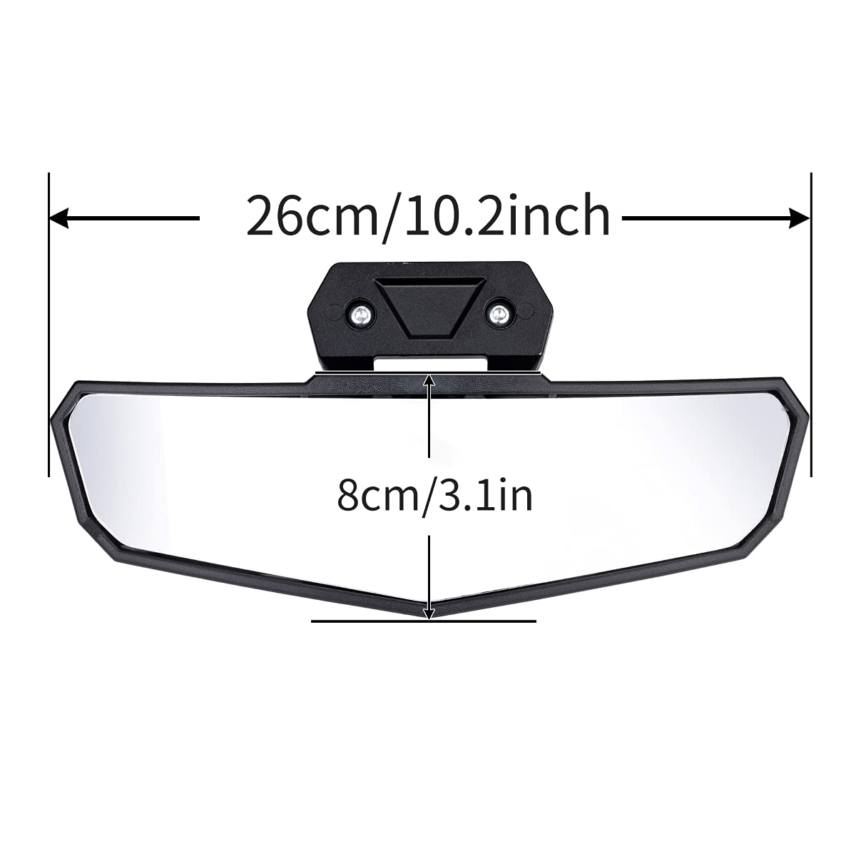 Dicater Center Rear View Mirror Compatible with Polaris RZR PRO XP / 4 / LE 2020 2021 2022 2023 High Definition Convex Rearview