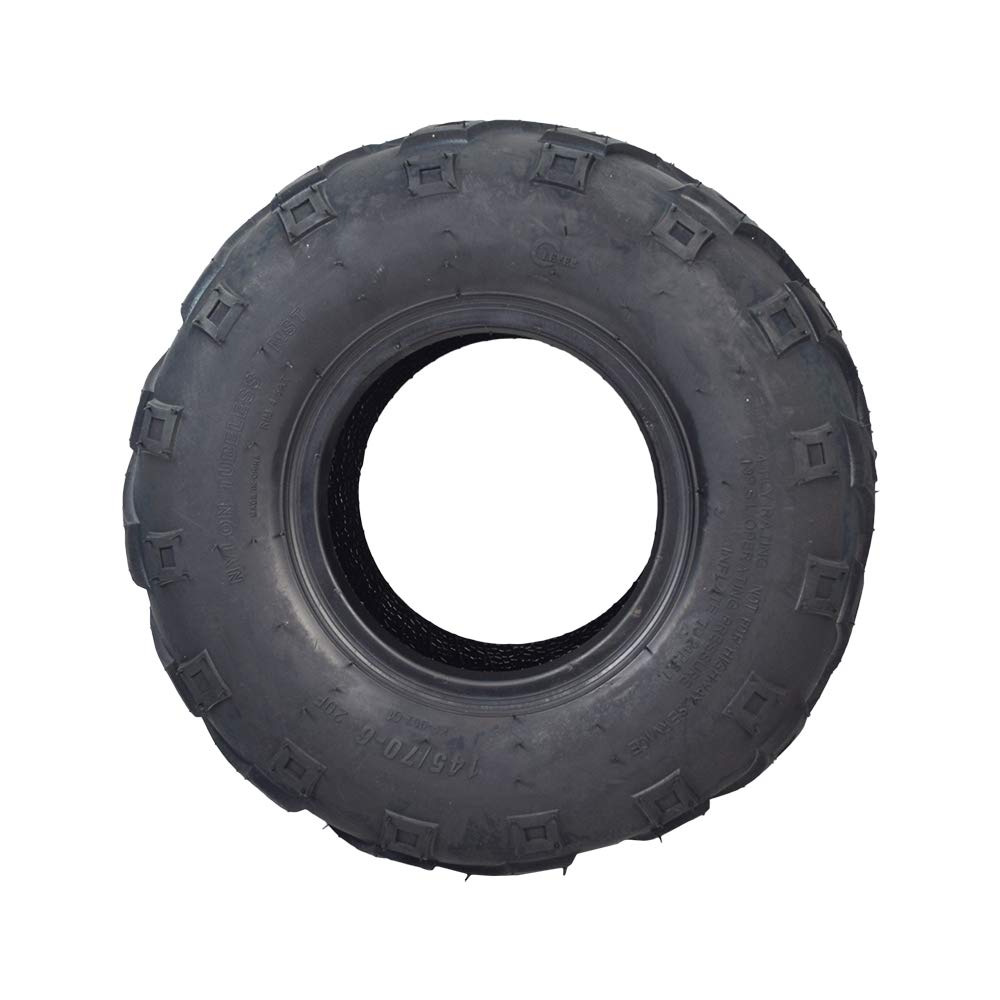 Alveytech 145/70-6 V-Tread Tire - For The Motovox Mbx10, Mbx11, & Mbx12, All Terrain, Rubber Tubeless Tires For Go-Kart, 4X4 Quad, Mini Dirt Bike, Utv, Atv, Lawn Mower And Electric Cart