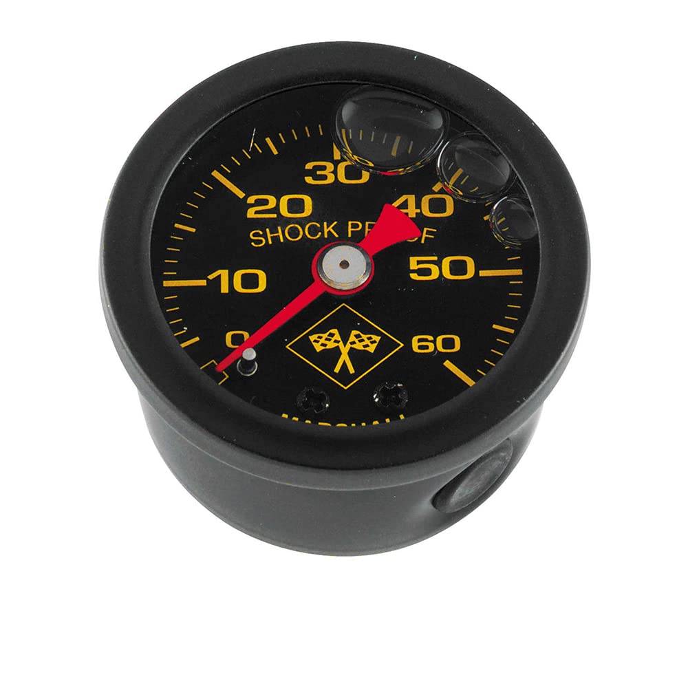 Marshall Liquid Filled Shock Proof Gauge - Midnight Series, Manufacturer: Bikers Choice, Oil Pressure Gauge 60/Psi