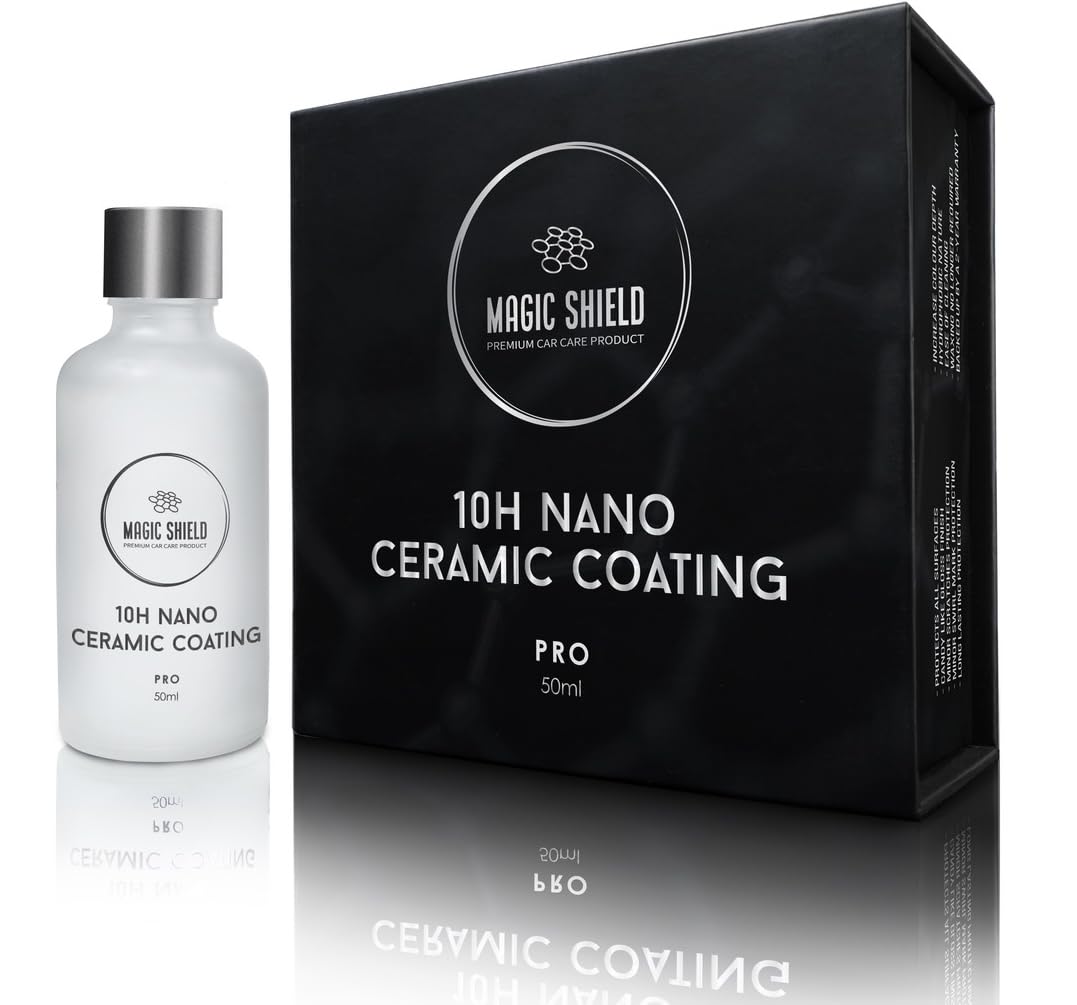 Magic Shield Ceramic Coating Pro 10H - Advanced Sio2 Technology For Ultimate Vehicle Protection - Candy-Like Gloss - Self-Healin