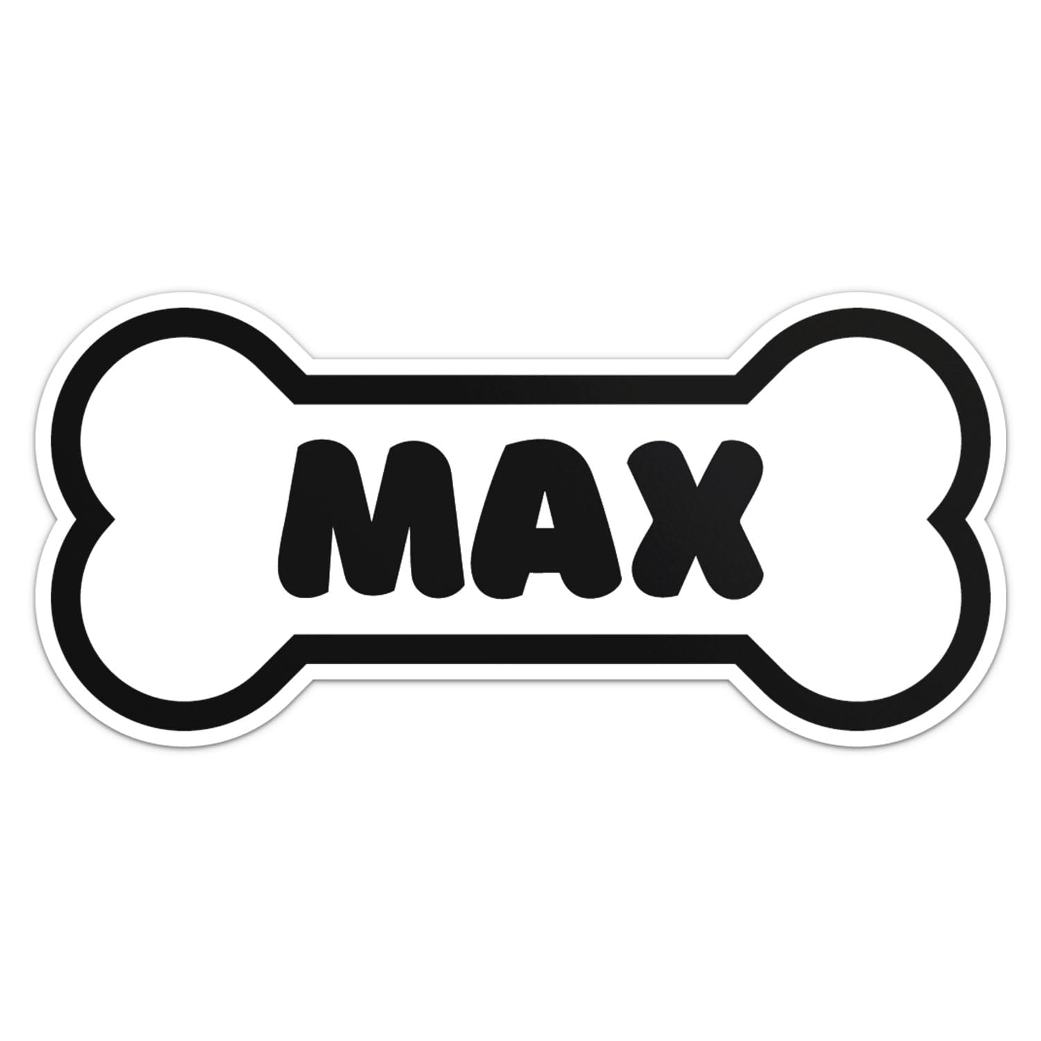 Max Dog Name Sticker - Waterproof Vinyl Decal For Car Bumper, Laptop, Water Bottle, Wall, And Window, Size - 6'' Longer Side