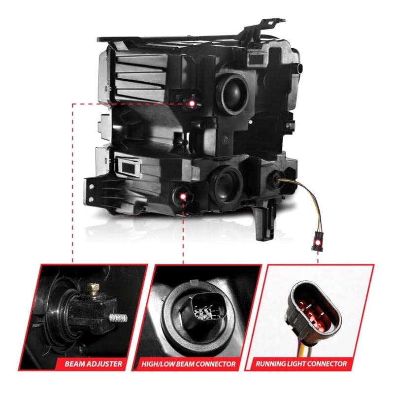 Anzo Usa Anzo - 19-22 Chevrolet Silverado 1500 Led Proj Hl W/Lgt Bar Swbk Seq. Blk W/In. Light - Driver Side On (111566-L)