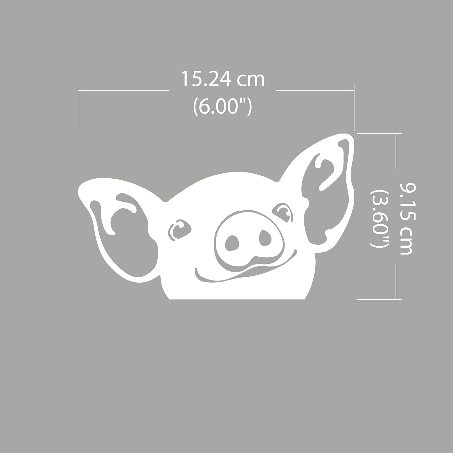 Wirester 6 Inch Clear Vinyl Decal Sticker Decoration For Car Window (Or Any Flat Surface) - Baby Pig (S2)