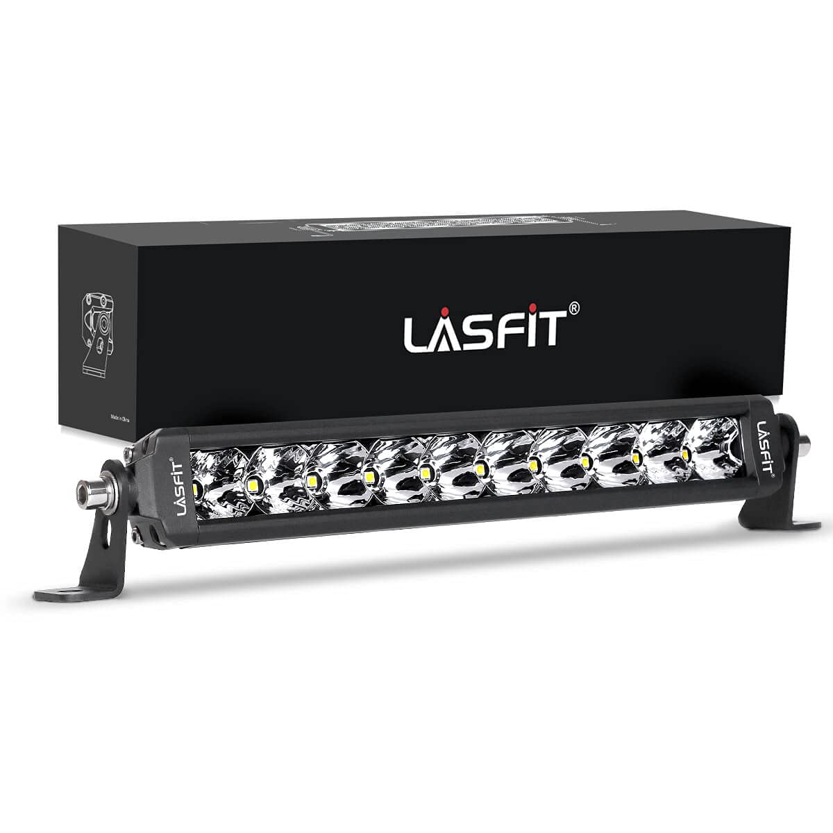 Lasfit 12 Inch Led Light Bar, Screwless Ip67 Waterproof Light Bar, Off Road Spot Flood Combo Work Light For Wrangler/F-150/Range