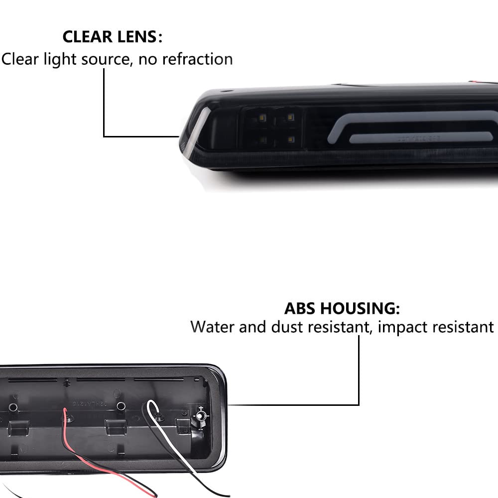 Pit66 Led 3Rd Brake Light, Compatible With Ford F150 Lobo 04-08/Fit Ford Explorer Sport Trac 07-10/Fit Lincoln Mark Lt 06-08, Th