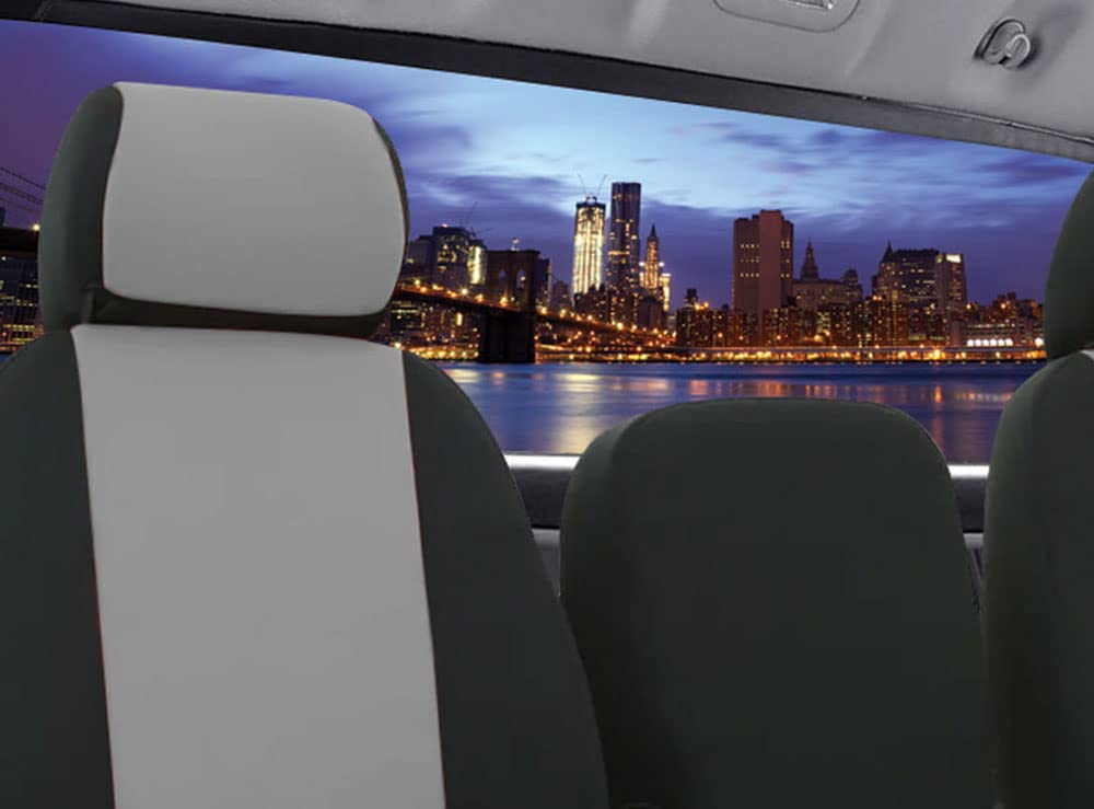 CarsCover Custom Fit 2017-2018 Dodge Ram 1500 2500 3500 Pickup Truck Neoprene Car Front Seat Covers Gray & Black Sides Driver &