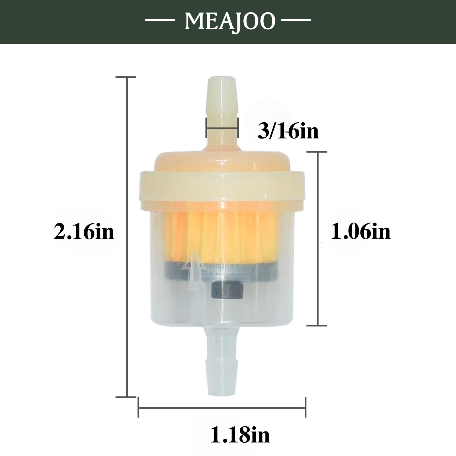 MEAJOO 10PCS 3/16 5mm-6mm Gas Inline Fuel Filter, with magnet, Fit for ATV Scooter Moped Go Kart Dirt Bikes Snowblower Motorcy