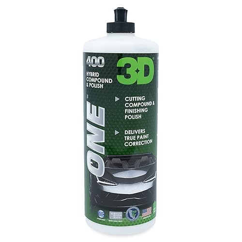3D One Car Scratch & Swirl Remover - Rubbing Compound & Finishing Polish - Buffing Compound Swirl Remover - True Car Paint Correction 32Oz.