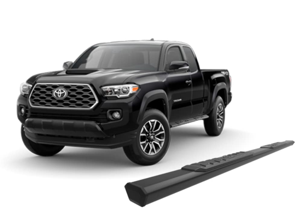 Black Horse Off Road Black Aluminum Epic Running Boards Compatible With 2005-2022 Toyota Tacoma Access Cab E2369