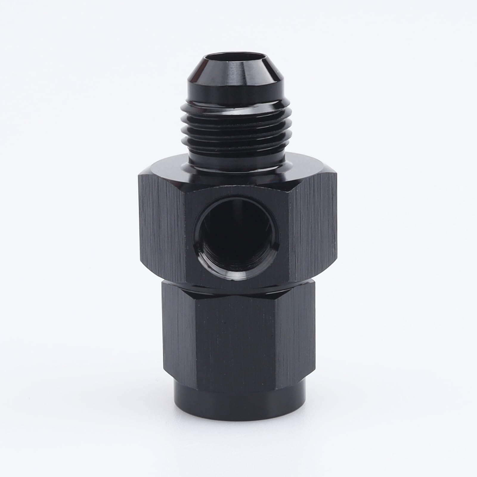 AC PERFORMANCE Black Aluminum Anodized -6 AN Male to Female -6 AN with 1/8'' NPT Gauge/Gage Port Hose Tube Adaptors Fitting Pres