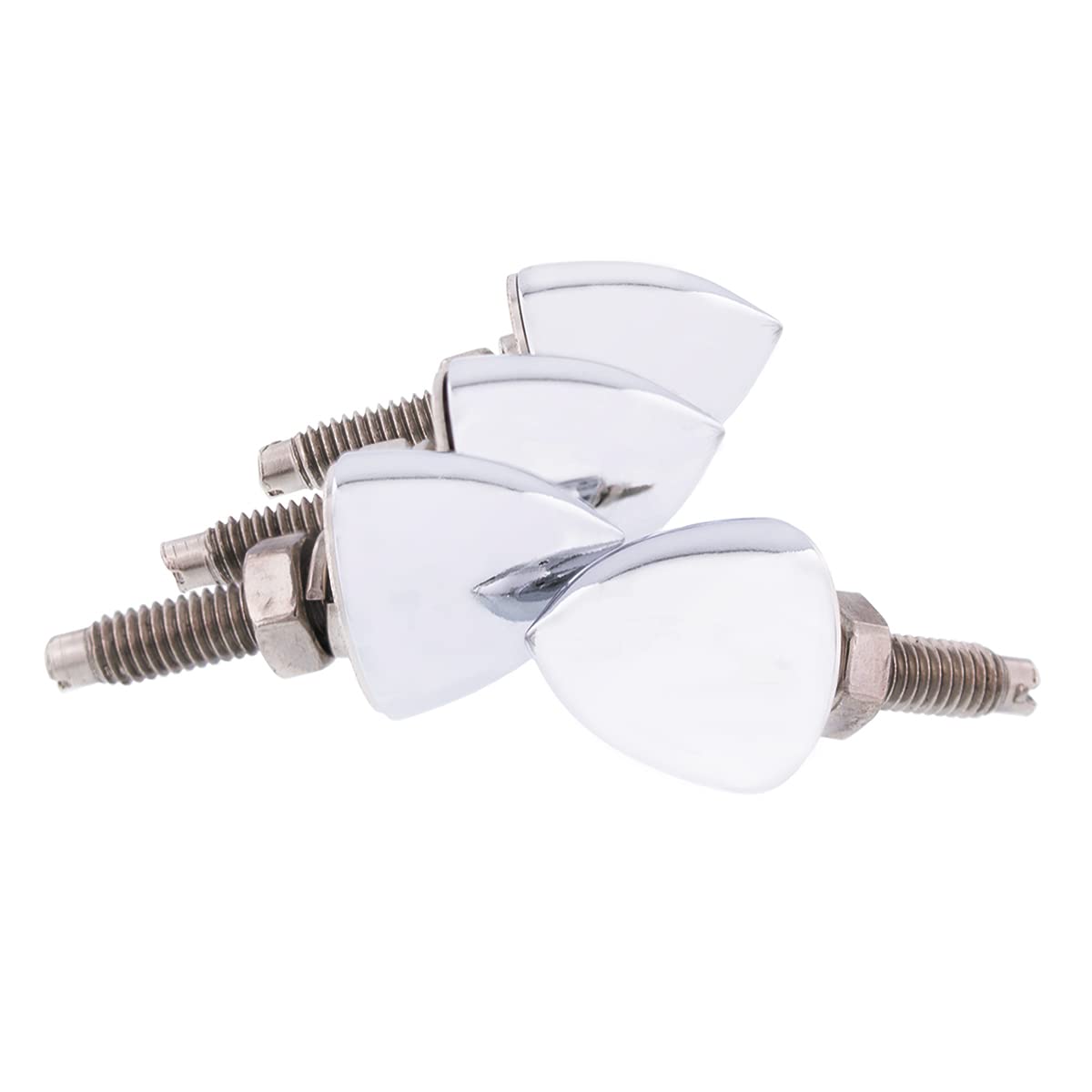 United Pacific Universal Chrome Bullet License Plate Fastener Screw Caps For Standard License Plates, 1-Inch Stud W/Metric M6 X