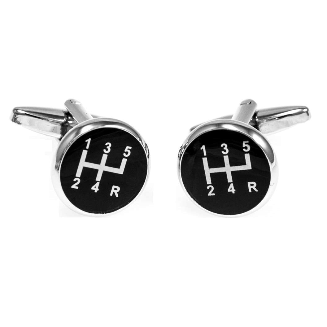 Mrcuff 5 Speed Gear Shift Stick Knob Car Auto Racing Race Cufflinks With A Presentation Gift Box & Polishing Cloth