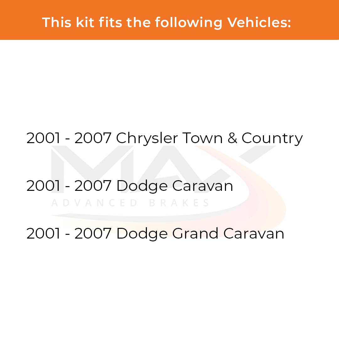 Max Advanced Brakes Rear Brake Kit Compatible With 2001-2007 Dodge Grand Caravan Compatible With Chrysler Town&Country Replaceme