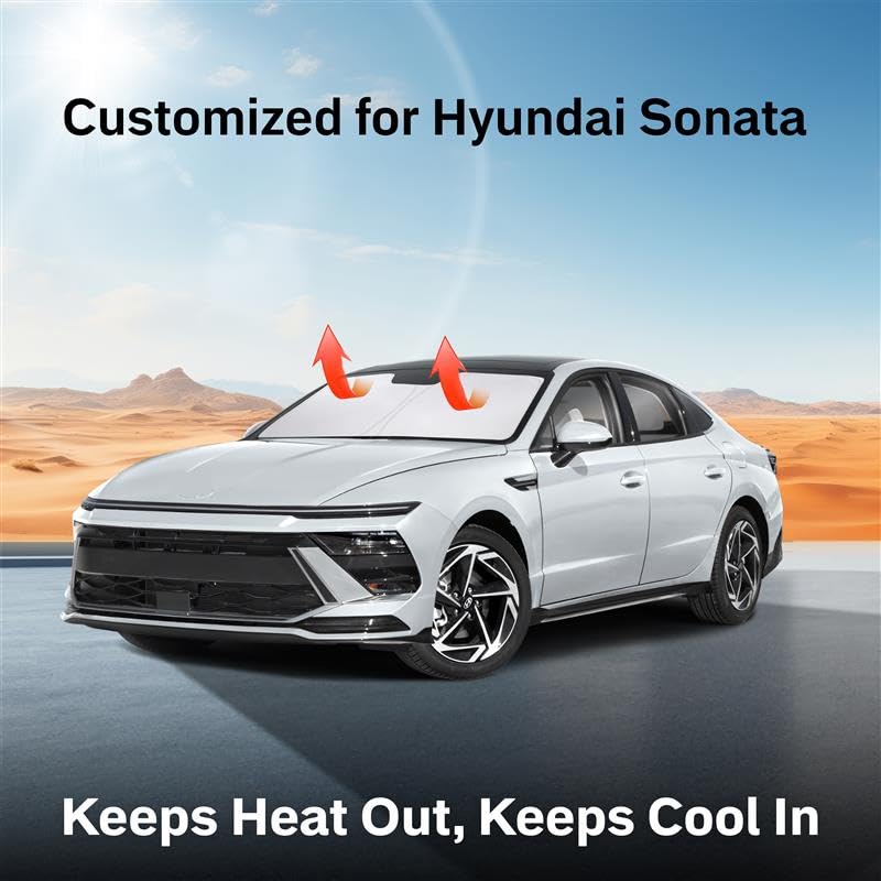 For Hyundai Sonata Windshield Sunshade 2020-2024 2025 Econour Sunshade-240T Polyester Material Cars Sun Visor Reflector Blocks U