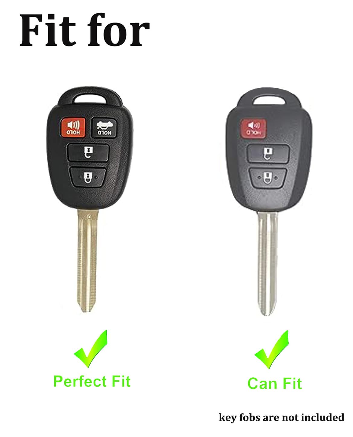 Arruweer Soft TPU Key Fob Case Holder Protector Key Fob Cover Compatiable with Toyota Camry Corolla RAV4 Highlander Avalon Corol