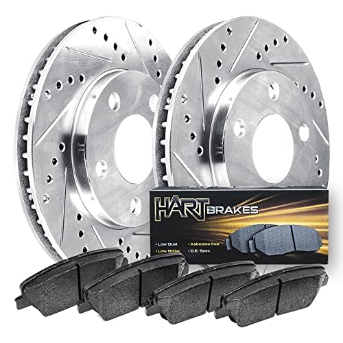 Hart Brakes Front Brakes And Rotors Kit |Front Brake Pads| Brake Rotors And Pads| Ceramic Brake Pads And Rotors |Fits 2006-2012