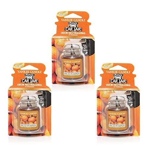 Yankee Candle Ultimate Car Jar, Spiced Pumpkin, 3 Packs