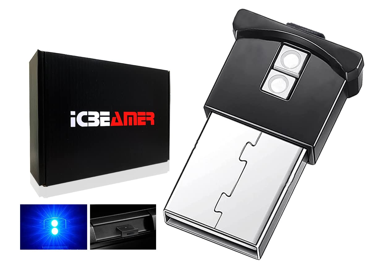 Icbeamer Smart Usb Color: Blue | Auto Led Interface Plug-In Miniature Night Light Led For Automotive Car, Van, Pickup, Truck, In