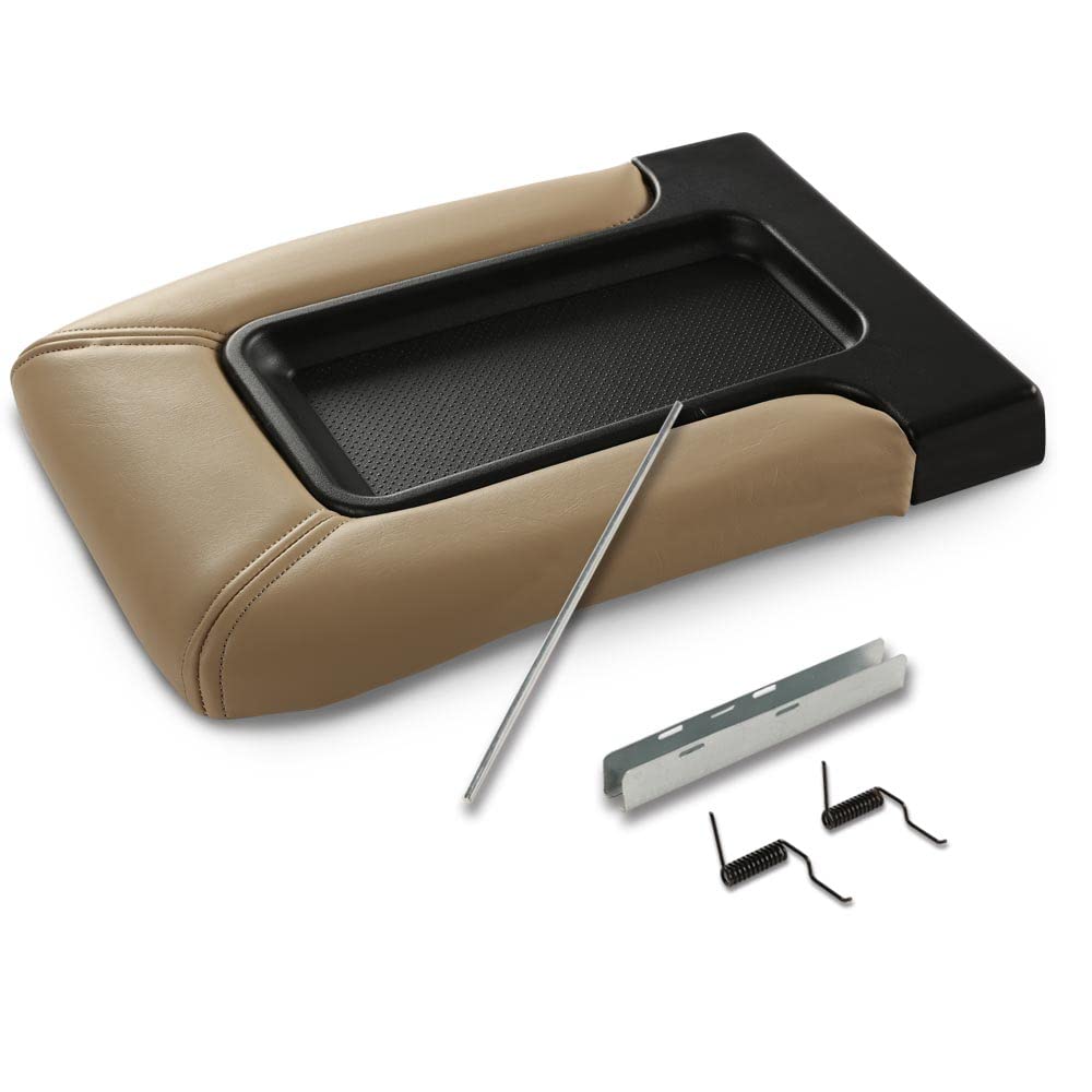 G-Plus Center Console Lid, Compatible With Chevy Silverado Suburban Tahoe Sierra Yukon 1999-2007 Interior Armrest Hinge Latch Re