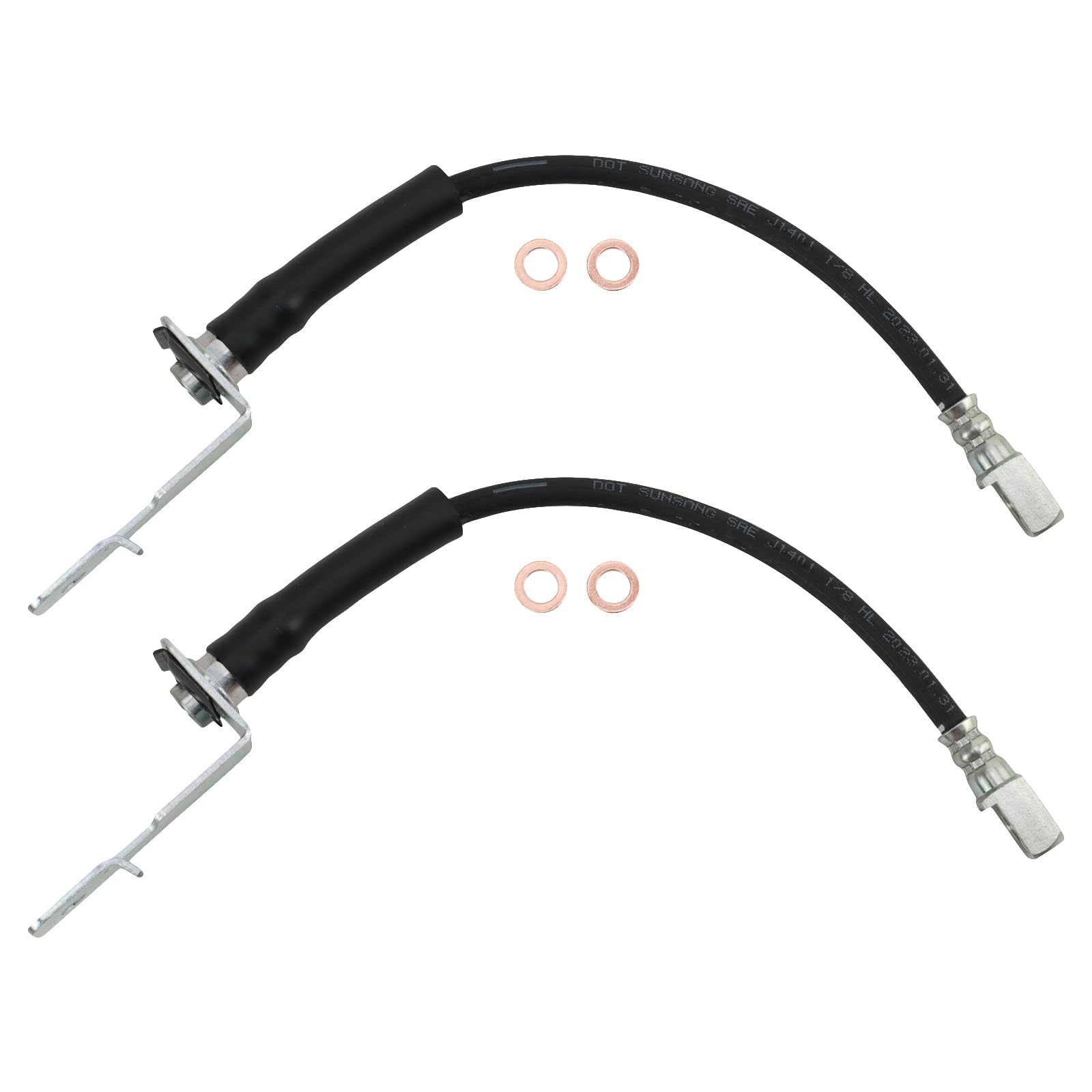 Trq Front Brake Hose Set Compatible With 2005-2010 Chevrolet Cobalt 2006-2011 Hhr 2007-2009 Pontiac G5 2003-2007 Saturn Ion