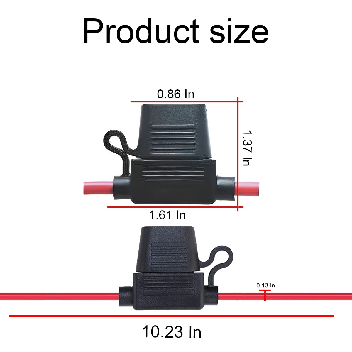 5Pcs Inline Fuse Holder, 10/12/14 Awg Gauge Copper Wire, Waterproof Atc/Ato Blade Fuse, Automotive Accessories Universal For Car, Truck, Atv, Boat, Motorbike, Marine (14Agw)