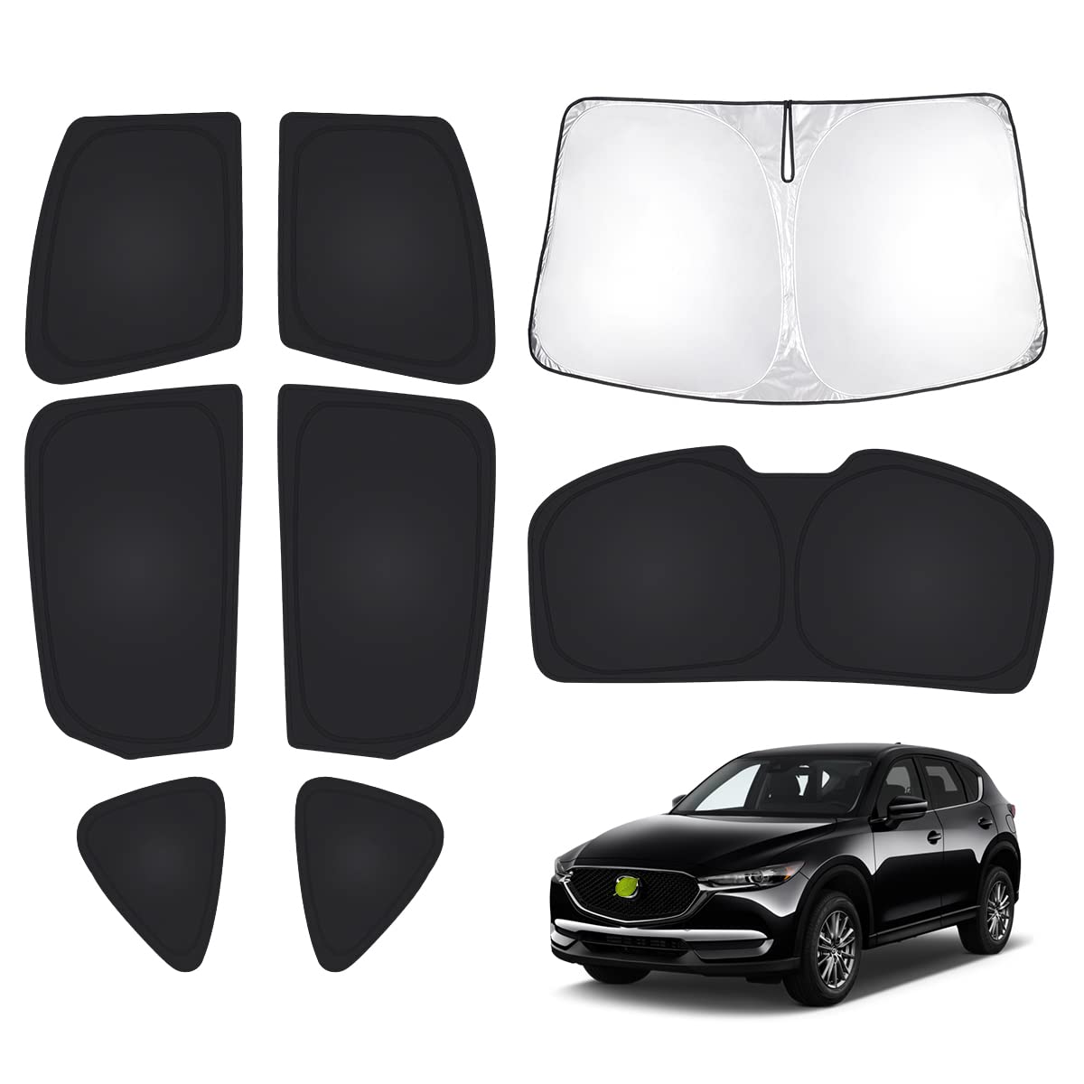 T Tgbros Window Sunshade For 2017-2025 Mazda Cx-5 Windshield Side Rear Window Shade Full Set Car Sun Shades Cx5 Accessories Fold