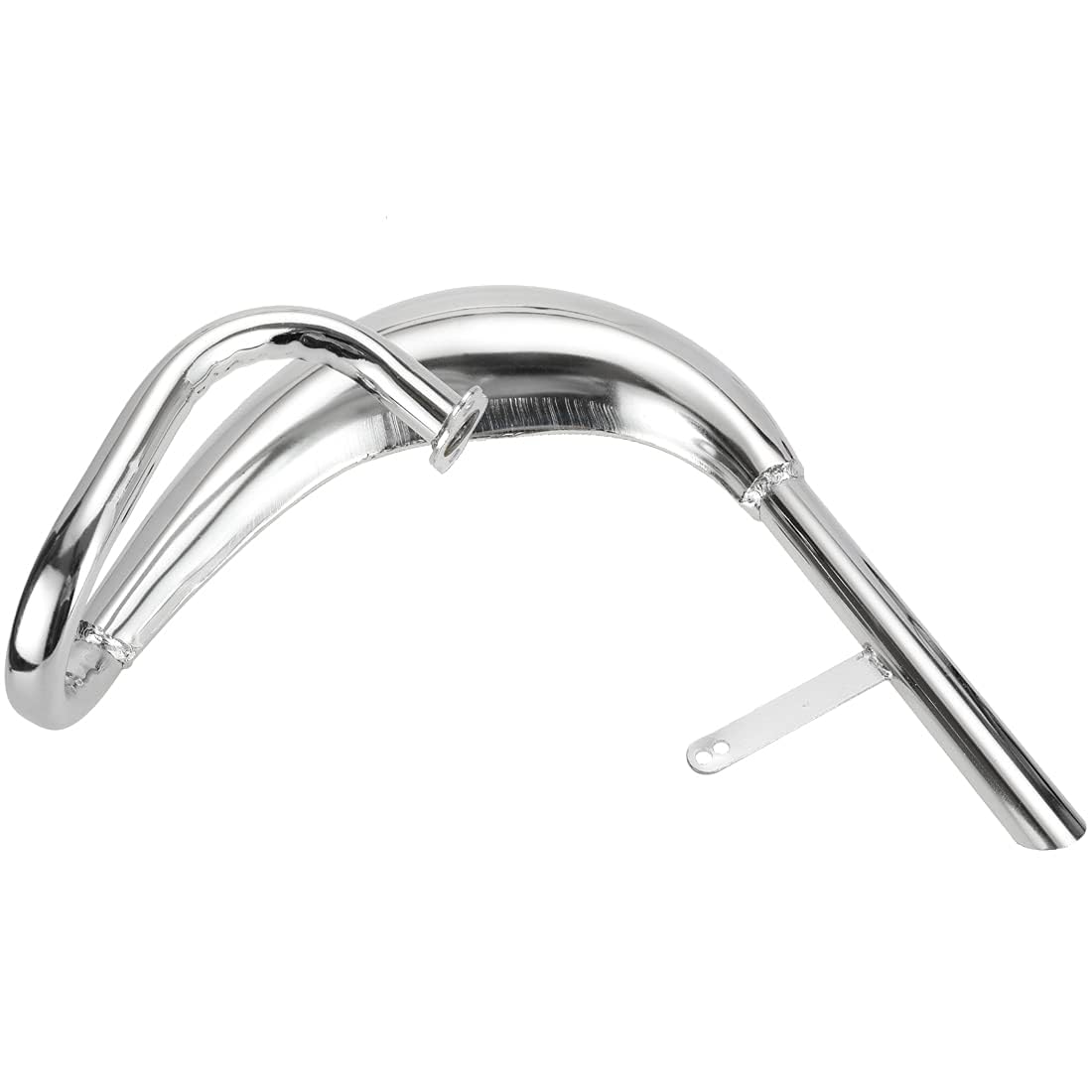 FVRITO Chrome Exhaust Muffler Expansion Chamber Pipe Silencer Gasket for 2 Stroke 50cc-100cc Gas Motorized Bicycle - Silver