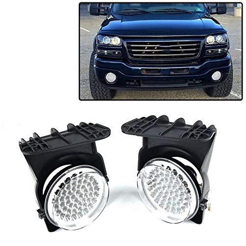 Pit66 Led Fog Lights, Compatible With 03-06 Gmc Sierra 1500 2500 3500/07 Gmc Sierra Classic(Not Fit For Denali|C3 Models) Fog La