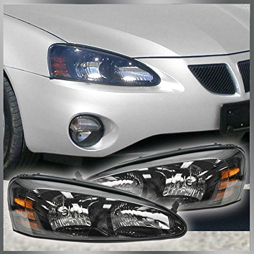Trq Driver & Passenger Side Headlight Assembly Set Headlights Driver & Passenger Side Compatible With 2004-2008 Pontiac Grand Pr