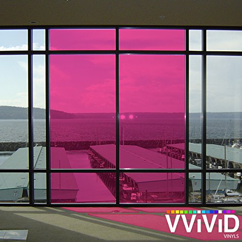 Vvivid Transparent Colorful Vinyl Window Tinting Sheets (1.49Ft X 5Ft, Pink)