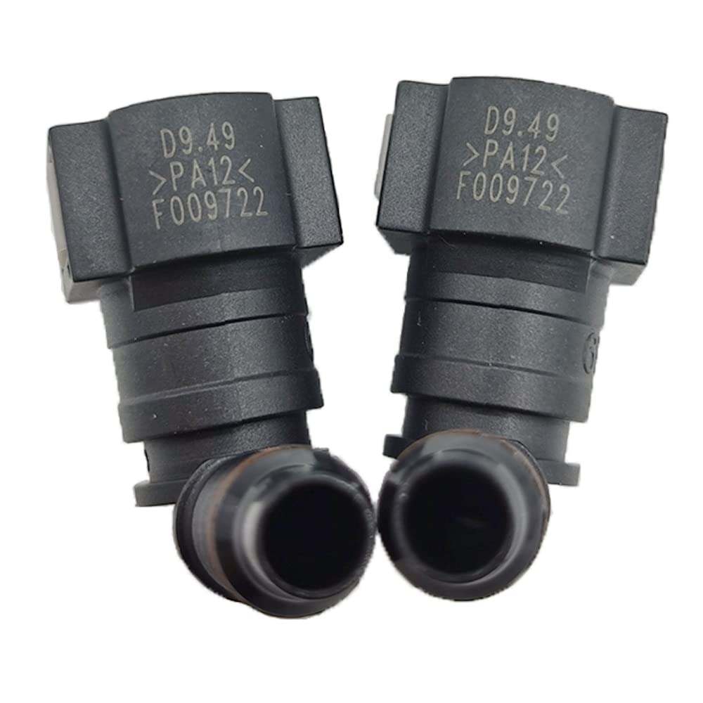Pack Of 2 Female Bundy To Hose Barb Fuel Line Quick Connector (90° 3/8 To 3/8)