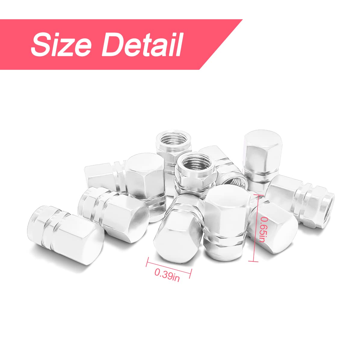 12 Pcs Car Tire Valve Stem Caps, Airtight Caps/Covers, Universal For Cars, Bicycles, Motorcycles, Suvs, Car Accessories For Men Women (Silver)