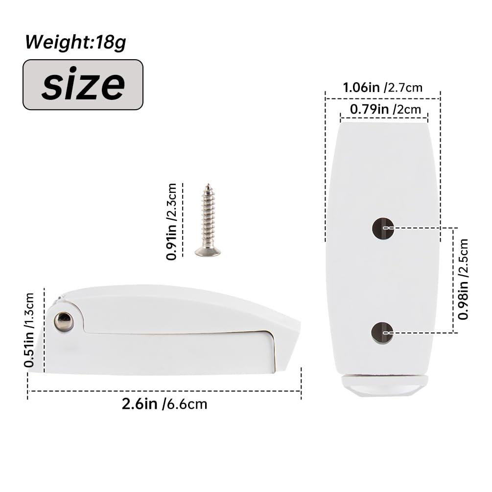 Xztrdi RV Baggage Door Catch Clips - ABS Plastic Trailer Storage Door Latch Holders (White, 2 Pack)