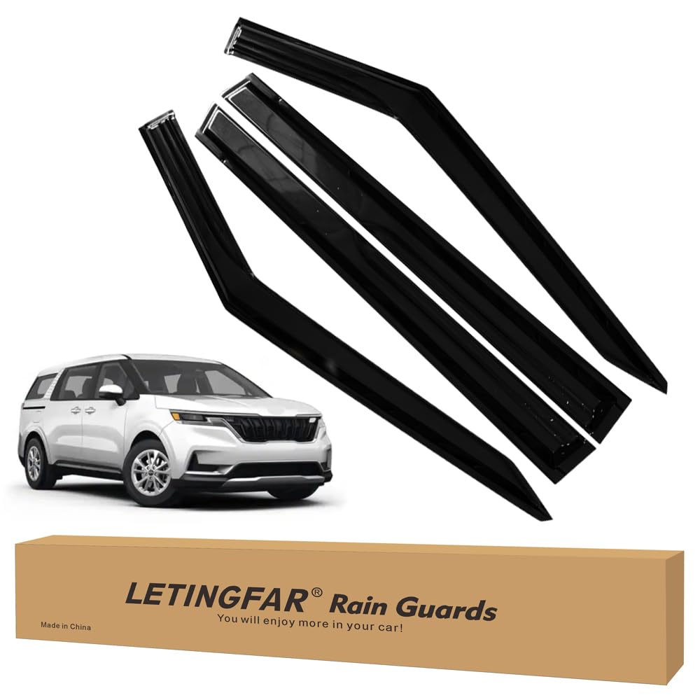 LETINGFAR Window Visors Rain Guards for Kia Carnival 2022 2023 2024 Accessories, Wind Deflectors Vent Shades for Kia Carnival