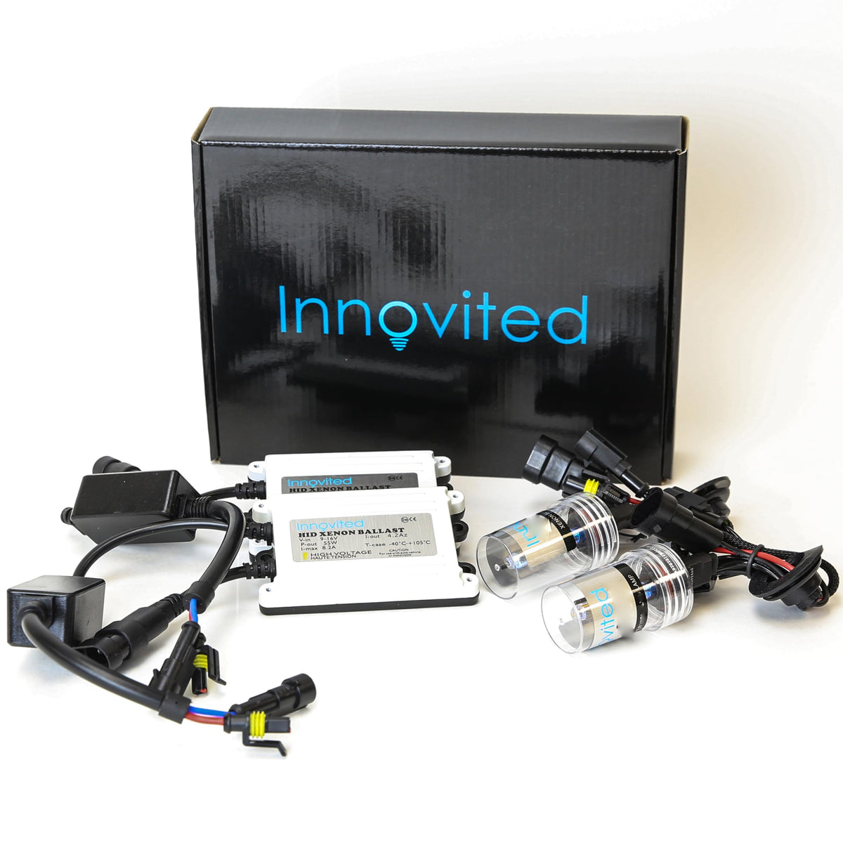 Innovited H13 9008 10000K (W/High Halogen) Hid Xenon Bulb X 1 Pair Bundle With 2 X 55W Platinum Digital Ballast (Ocean Blue)