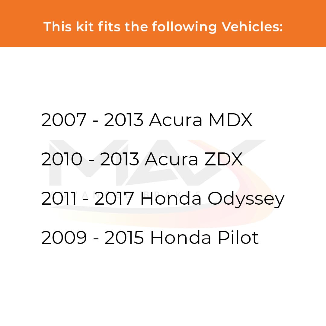 Max Advanced Brakes Rear Brake Kit Compatible With 2007-2010 2011 2012 2013 Acura Mdx Compatible With Honda Odyssey Replacement
