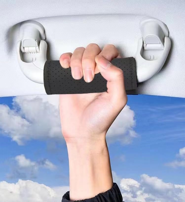 2 Pcs Leather Door Handle Cover Soft Car Handle Protector Compatible with BMW 1 2 3 4 5 6 7 Series X1 X2 X3 X4 X5 X6 Interior Ac