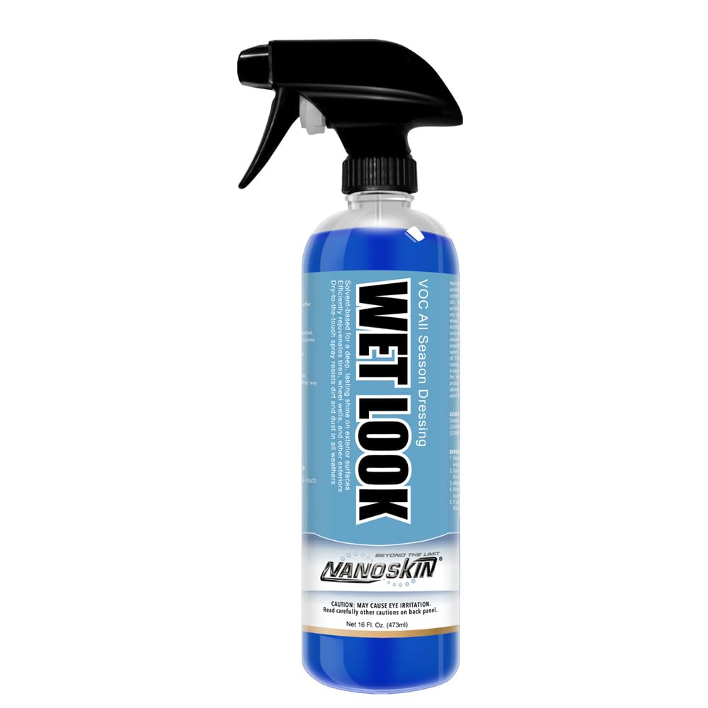 Nanoskin Wet Look All Season Dressing 16 Oz. - Exterior Rubber & Plastic Solvent Based Dressing For Car Detailing | Produces A D