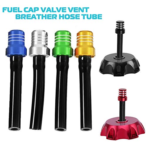 Rsg 2Pcs Gas Fuel Cap Air Vent Hose Universal Cnc Tank Valve Vent Tube With Chekc Ball Aluminum Breather For 50Cc 110Cc 70Cc 125