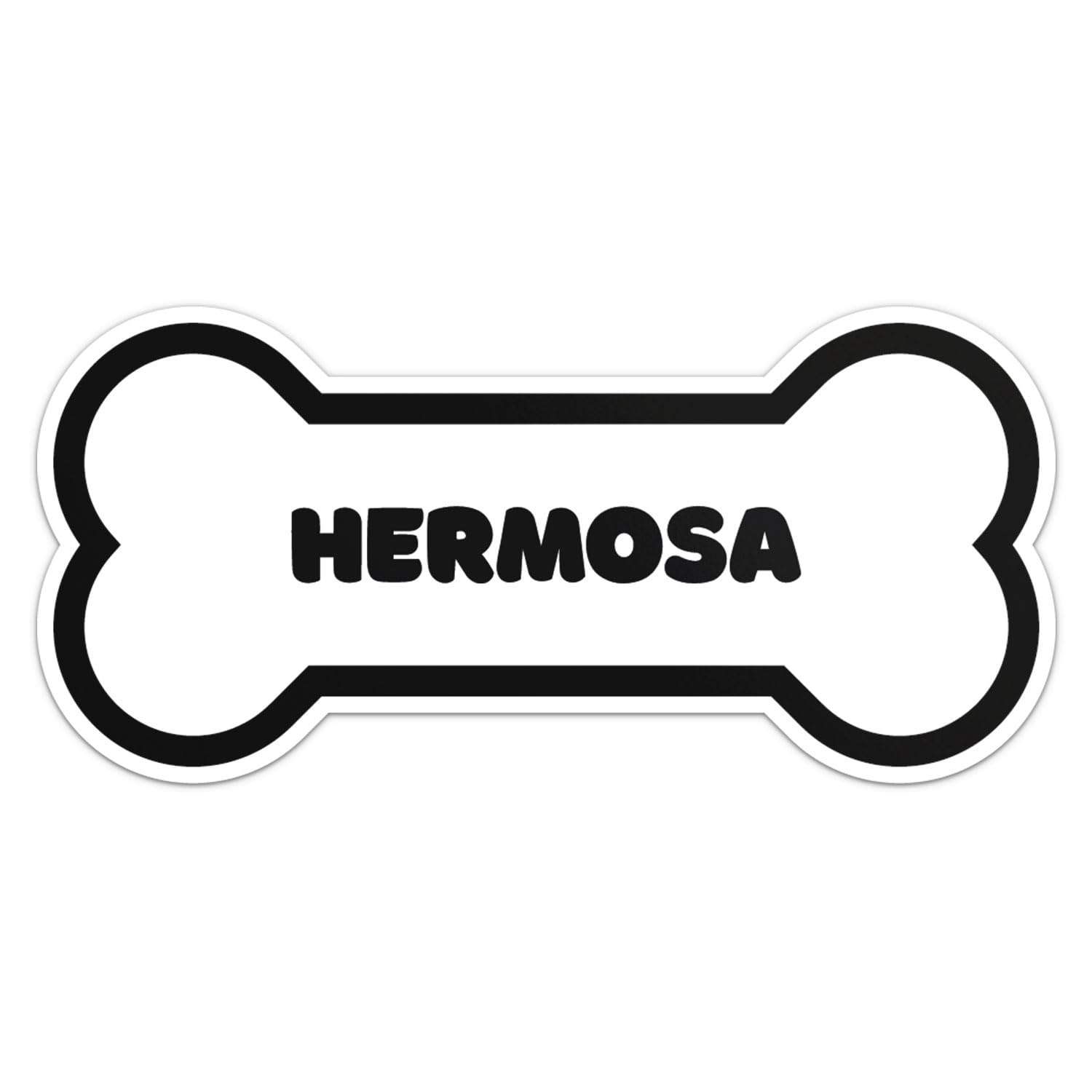 Hermosa Dog Name Sticker - Waterproof Vinyl Decal For Car Bumper, Laptop, Water Bottle, Wall, And Window, Size - 3'' Longer Side