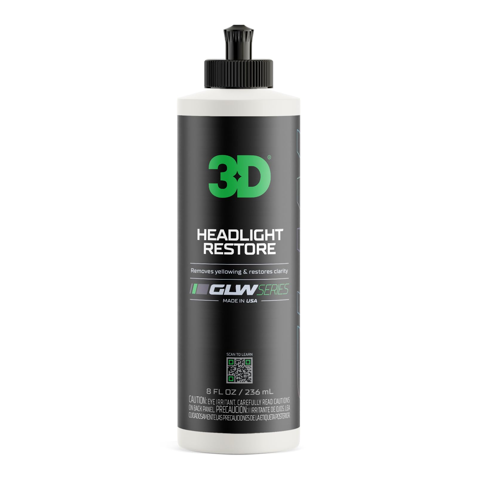 3D Headlight Restore Glw Series | Restores & Polishes Headlights | Removes Dullness, Yellowing And Oxidation | Crystal Clear Opt