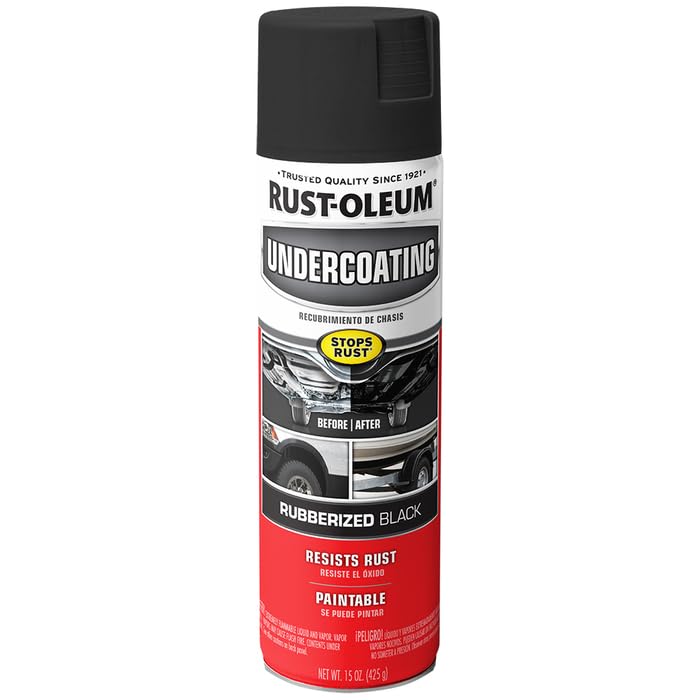 Rust-Oleum 248657-6Pk Rubberized Undercoating Spray, 15 Oz, Black, 6 Pack