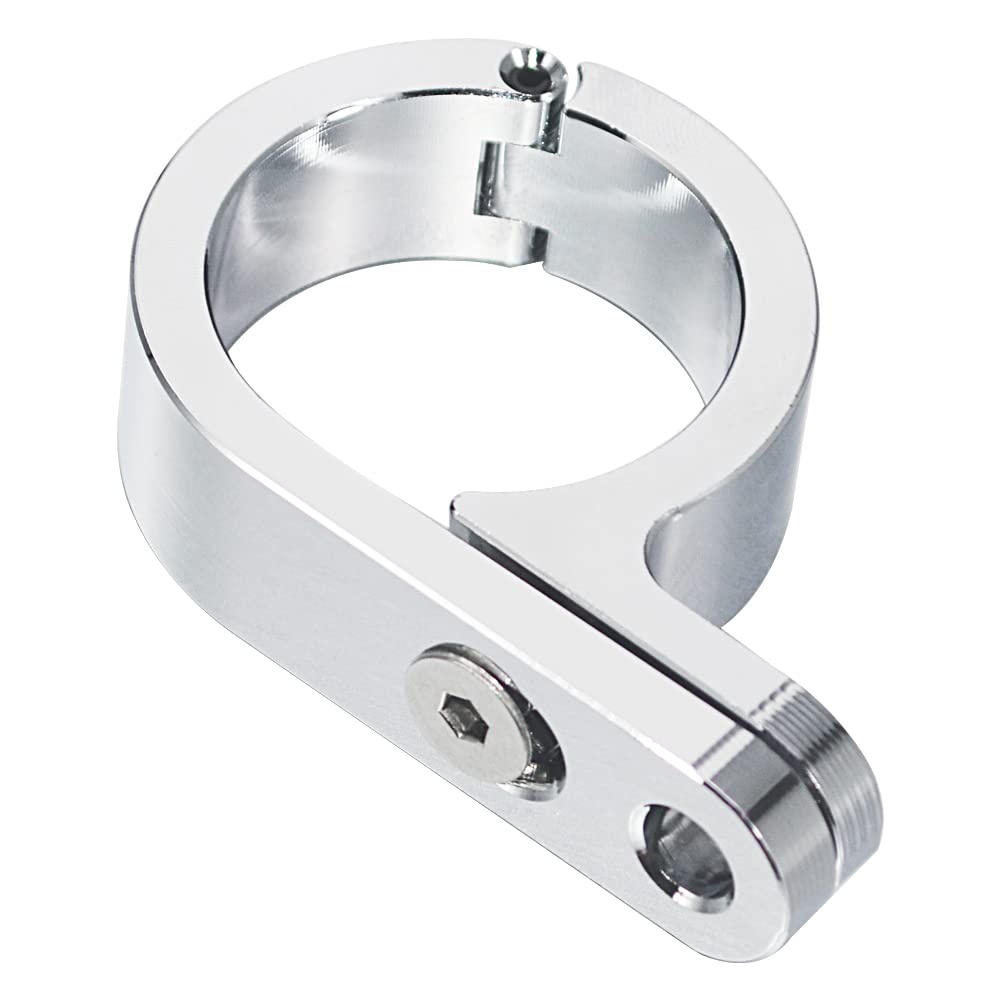 WOWTK Handlebar Mount Clamp for 32mm Bars, Chrome Aluminum/Steel, Model 727277302049, Fits Harley Touring, Road King, Dyna, Sportster