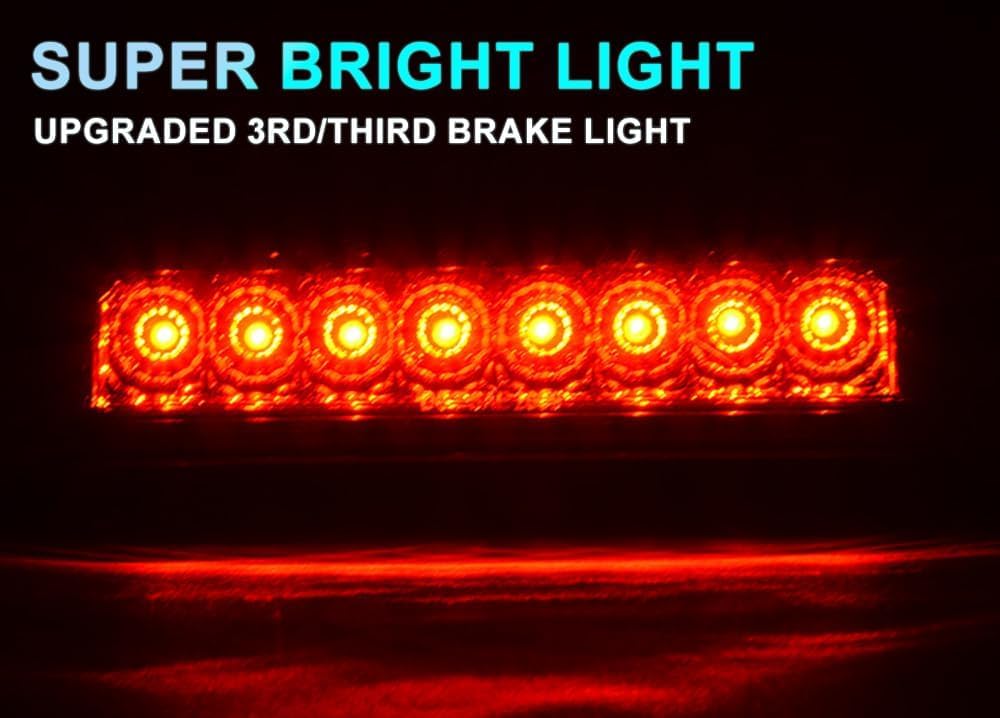 Cheda Third 3D Brake Lights Assembly Compatible With Toyota Tacoma 1995 1996 1997 1998 1999 2000 2001 2002 2003 2004 2005 2006 2