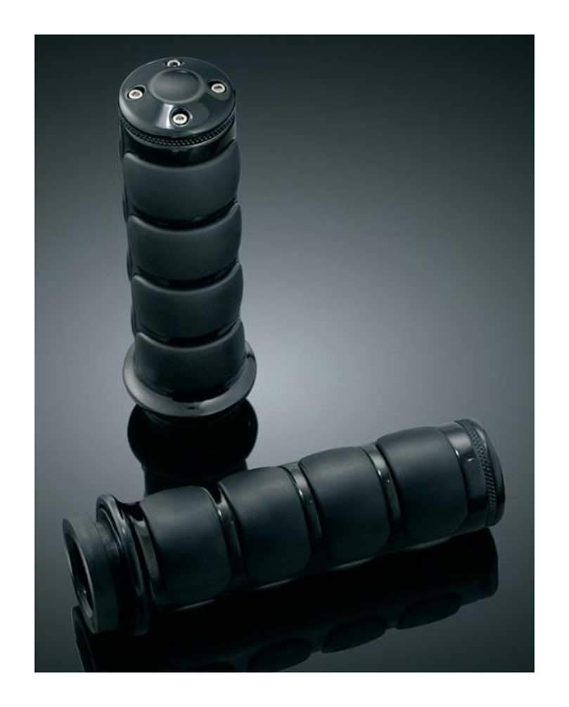 Kuryakyn 6321 Premium Iso Handlebar Grips For Electronic Throttle Control: 2008-19 Harley-Davidson Motorcycles, Gloss Black, 1 P