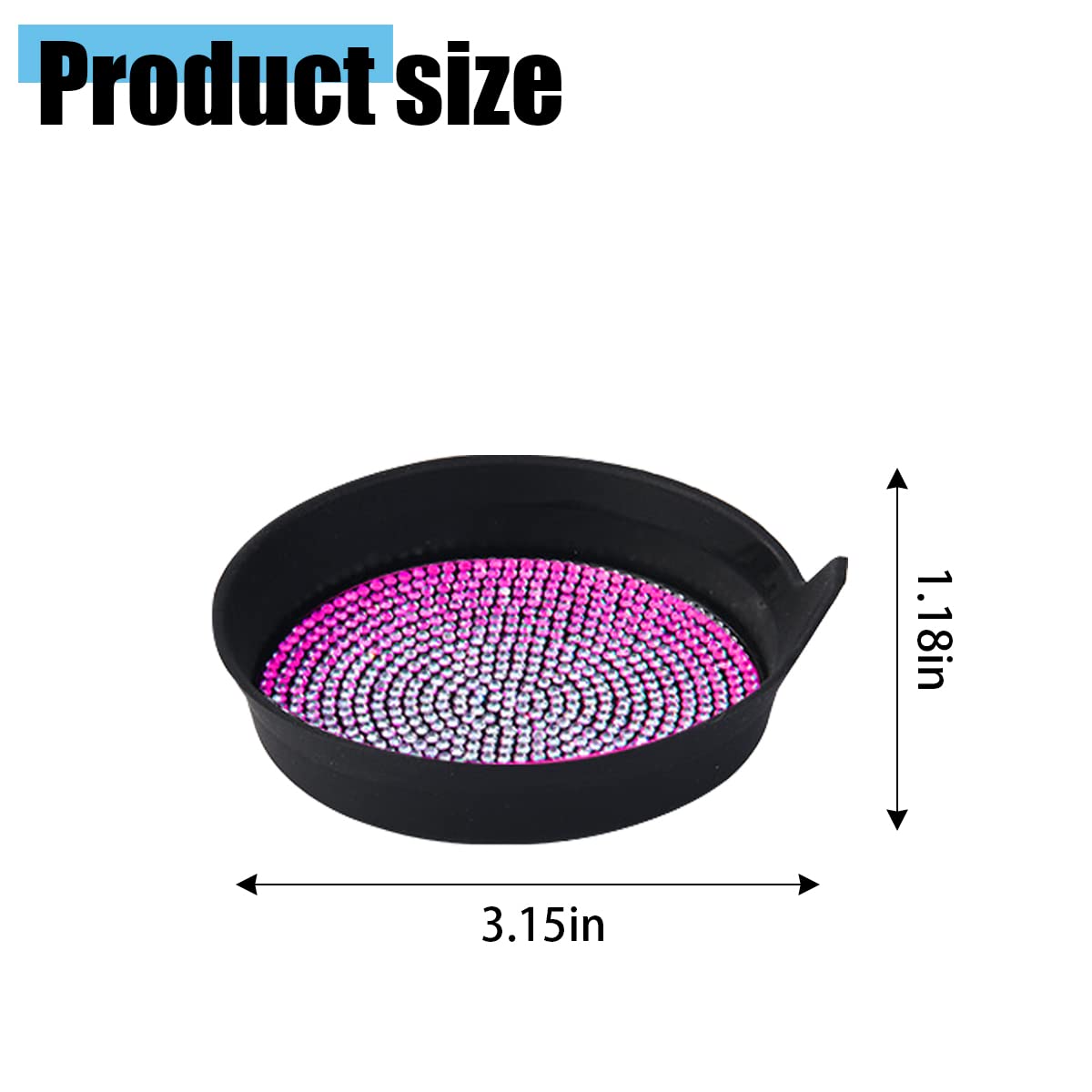 Zipelo Bling Car Cup Coaster, 2 Pack Universal Vehicle Anti-Slip Cup Holder Insert Coasters, Crystal Rhinestone Silicone Shockpr