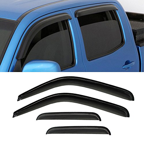 Gldifa Sun/Rain Guards Window Visors Wind Deflector Compatible With Avalanche/Suburban/Yukon/Silverado/Sierra Crew Cab 4Pcs