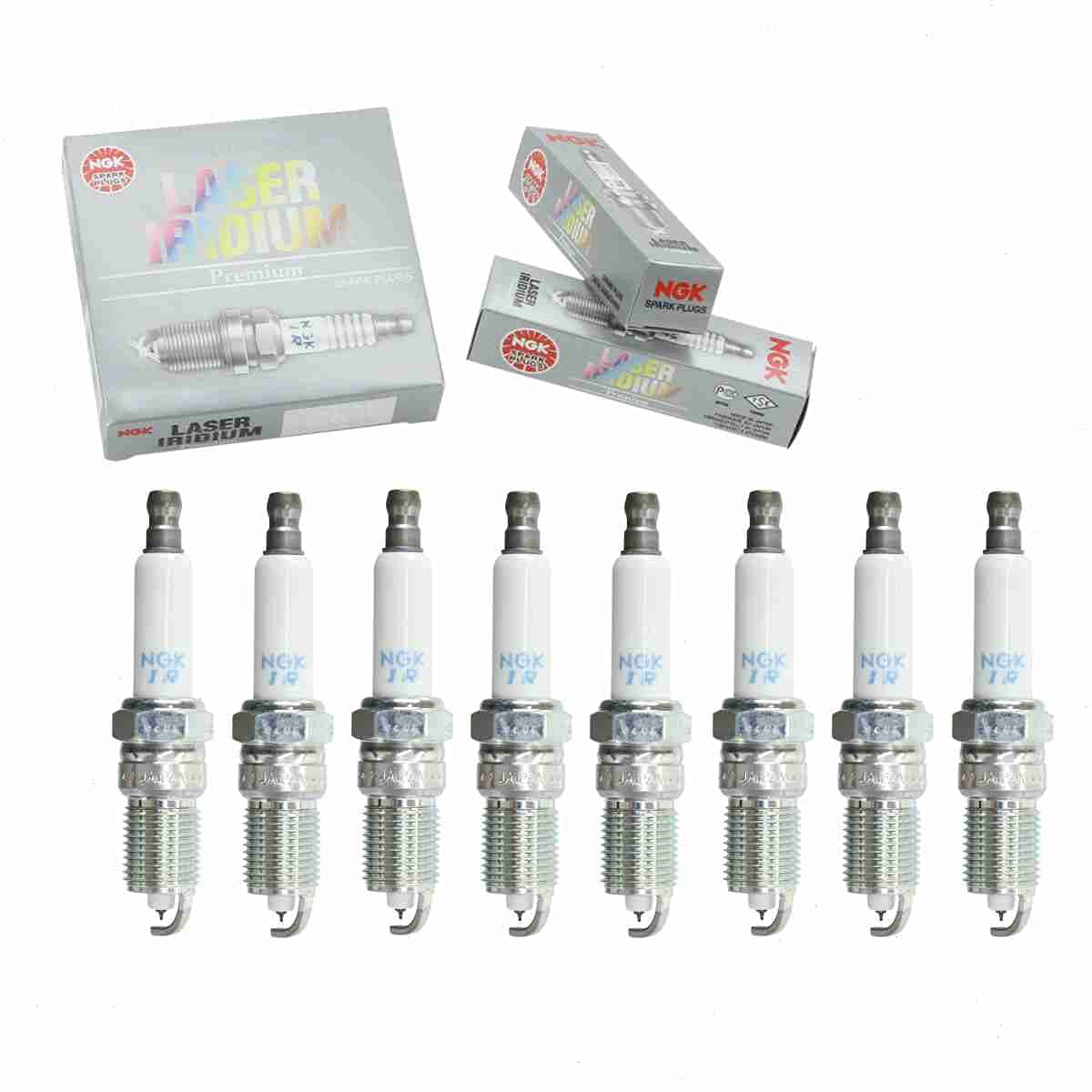 8 pc NGK Laser Iridium Spark Plugs compatible with Hummer H2 6.0L 6.2L V8 2003-2009